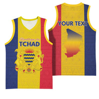 Personalized Chad Basketball Jersey Coat Of Arms - Flag Style - Wonder Print Shop