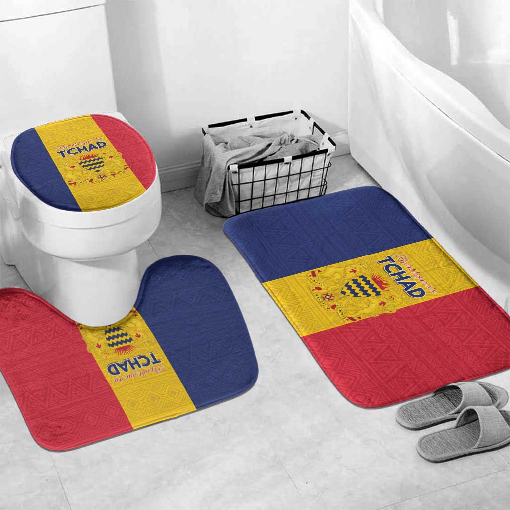 Chad Bathroom Set Coat Of Arms - Flag Style - Wonder Print Shop