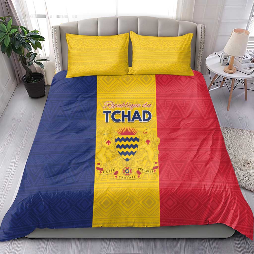 Chad Bedding Set Coat Of Arms - Flag Style - Wonder Print Shop
