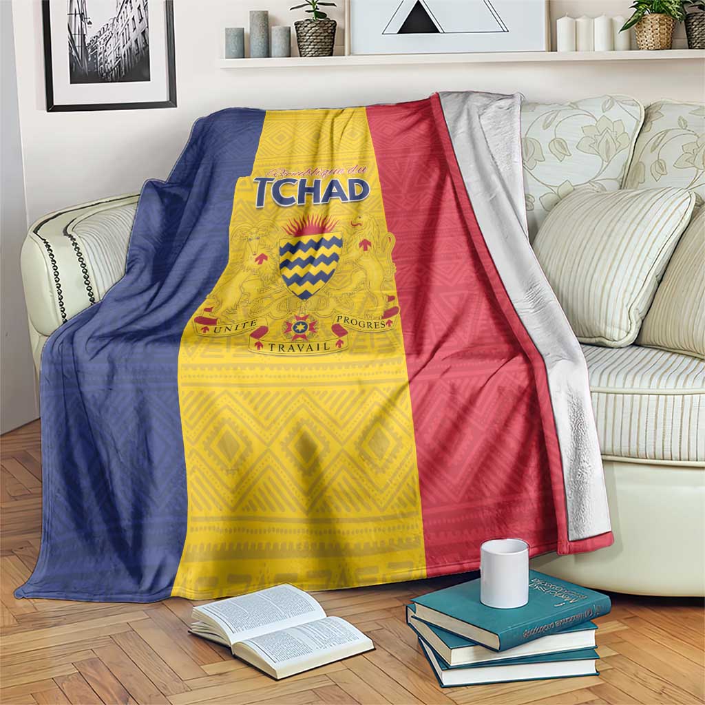 Chad Blanket Coat Of Arms - Flag Style - Wonder Print Shop