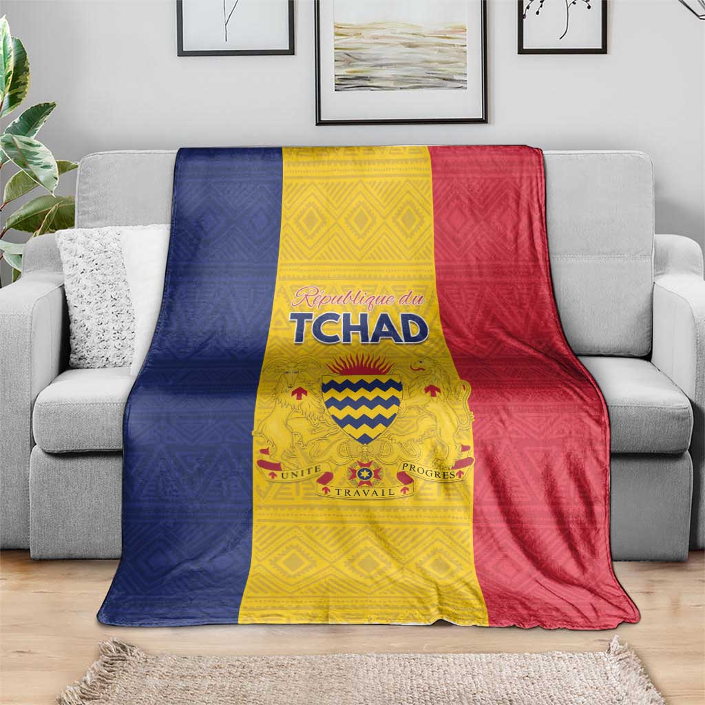 Chad Blanket Coat Of Arms - Flag Style - Wonder Print Shop
