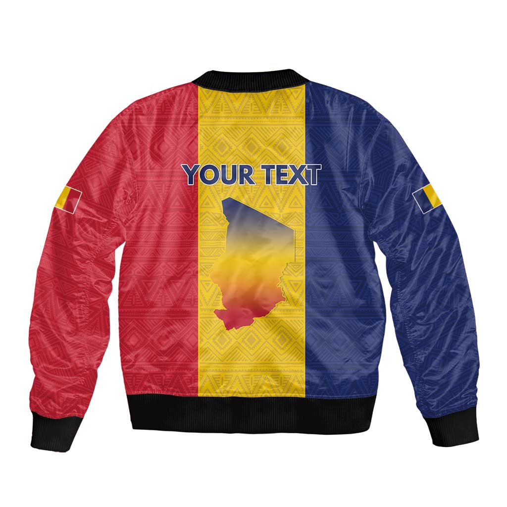 Personalized Chad Bomber Jacket Coat Of Arms - Flag Style - Wonder Print Shop