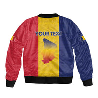 Personalized Chad Bomber Jacket Coat Of Arms - Flag Style - Wonder Print Shop