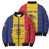 Personalized Chad Bomber Puffer Jacket Coat Of Arms - Flag Style - Wonder Print Shop