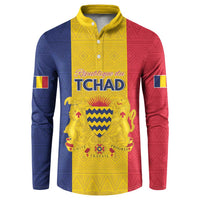 Personalized Chad Button Sweatshirt Coat Of Arms - Flag Style - Wonder Print Shop