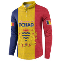 Personalized Chad Button Sweatshirt Coat Of Arms - Flag Style - Wonder Print Shop