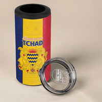 Personalized Chad 4 in 1 Can Cooler Tumbler Coat Of Arms - Flag Style - Wonder Print Shop