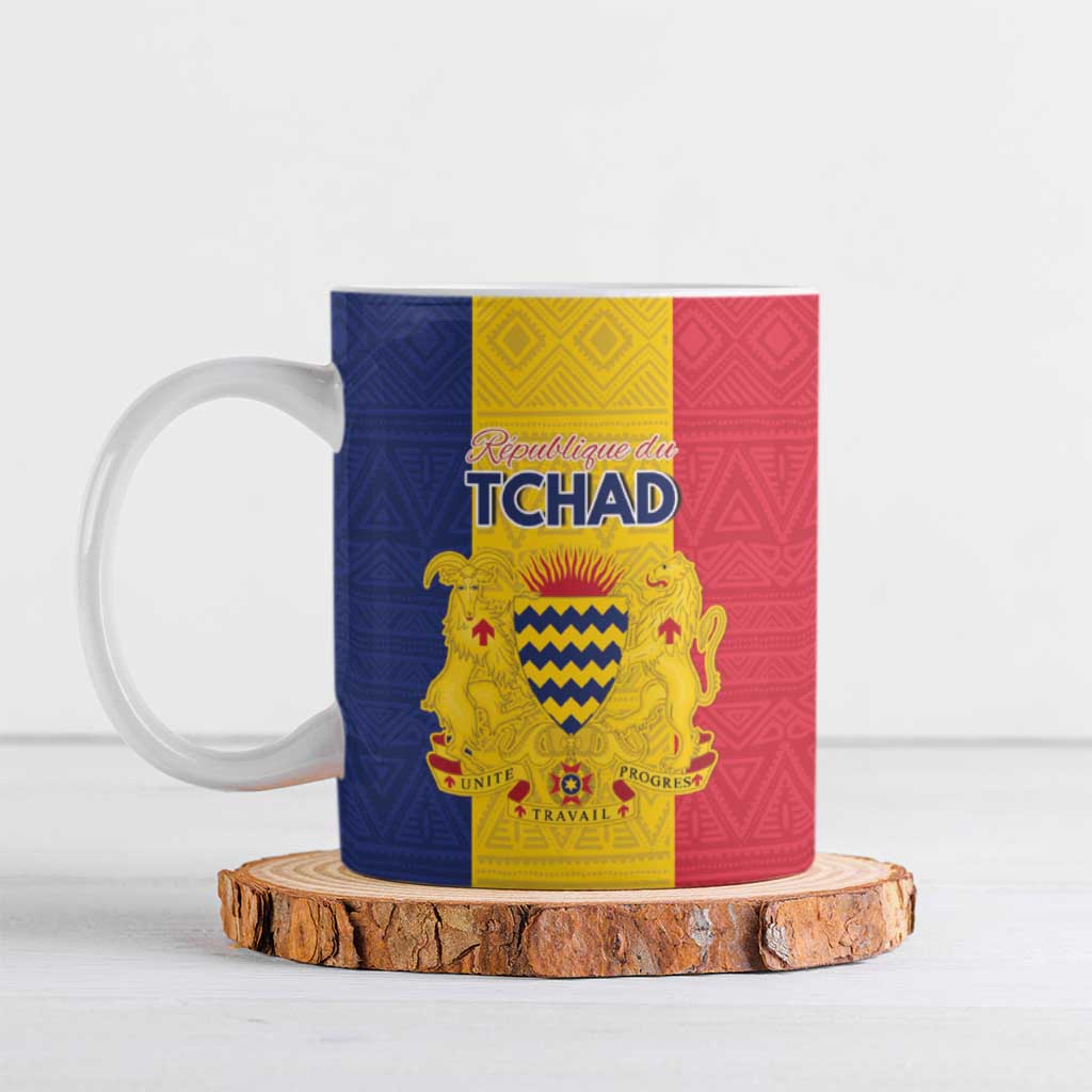 Personalized Chad Ceramic Mug Coat Of Arms - Flag Style - Wonder Print Shop