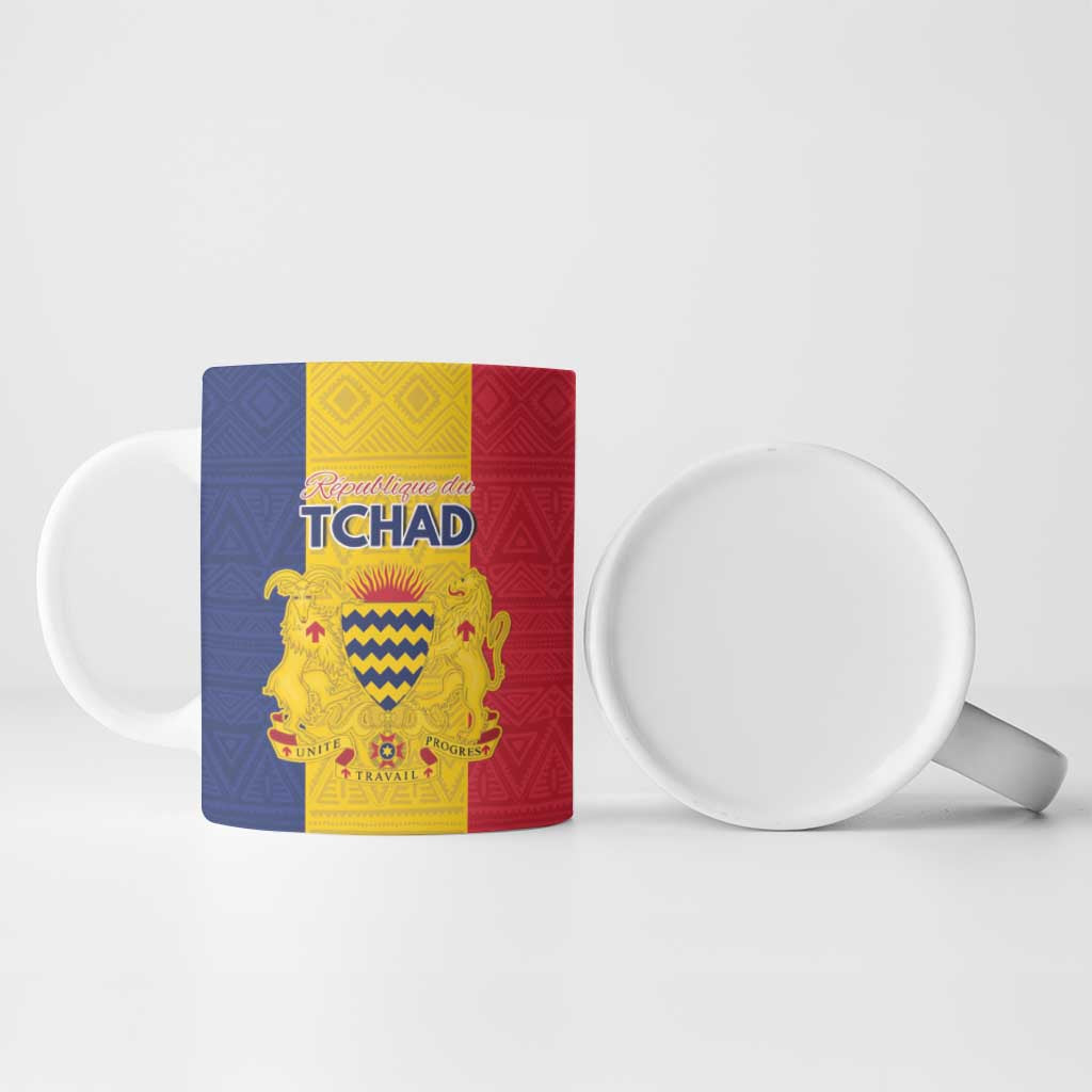 Personalized Chad Ceramic Mug Coat Of Arms - Flag Style - Wonder Print Shop