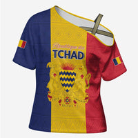 Personalized Chad Cross Shoulder Shirt Coat Of Arms - Flag Style - Wonder Print Shop