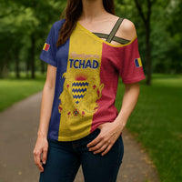 Personalized Chad Cross Shoulder Shirt Coat Of Arms - Flag Style - Wonder Print Shop