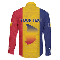 Personalized Chad Family Matching Long Sleeve Bodycon Dress and Hawaiian Shirt Coat Of Arms - Flag Style - Wonder Print Shop