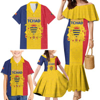 Personalized Chad Family Matching Mermaid Dress and Hawaiian Shirt Coat Of Arms - Flag Style - Wonder Print Shop
