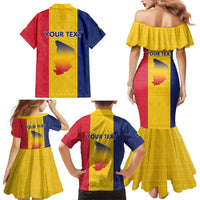 Personalized Chad Family Matching Mermaid Dress and Hawaiian Shirt Coat Of Arms - Flag Style - Wonder Print Shop