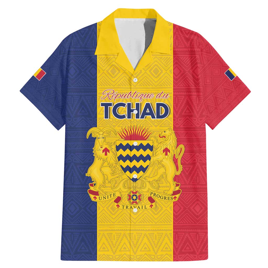 Personalized Chad Family Matching Mermaid Dress and Hawaiian Shirt Coat Of Arms - Flag Style - Wonder Print Shop