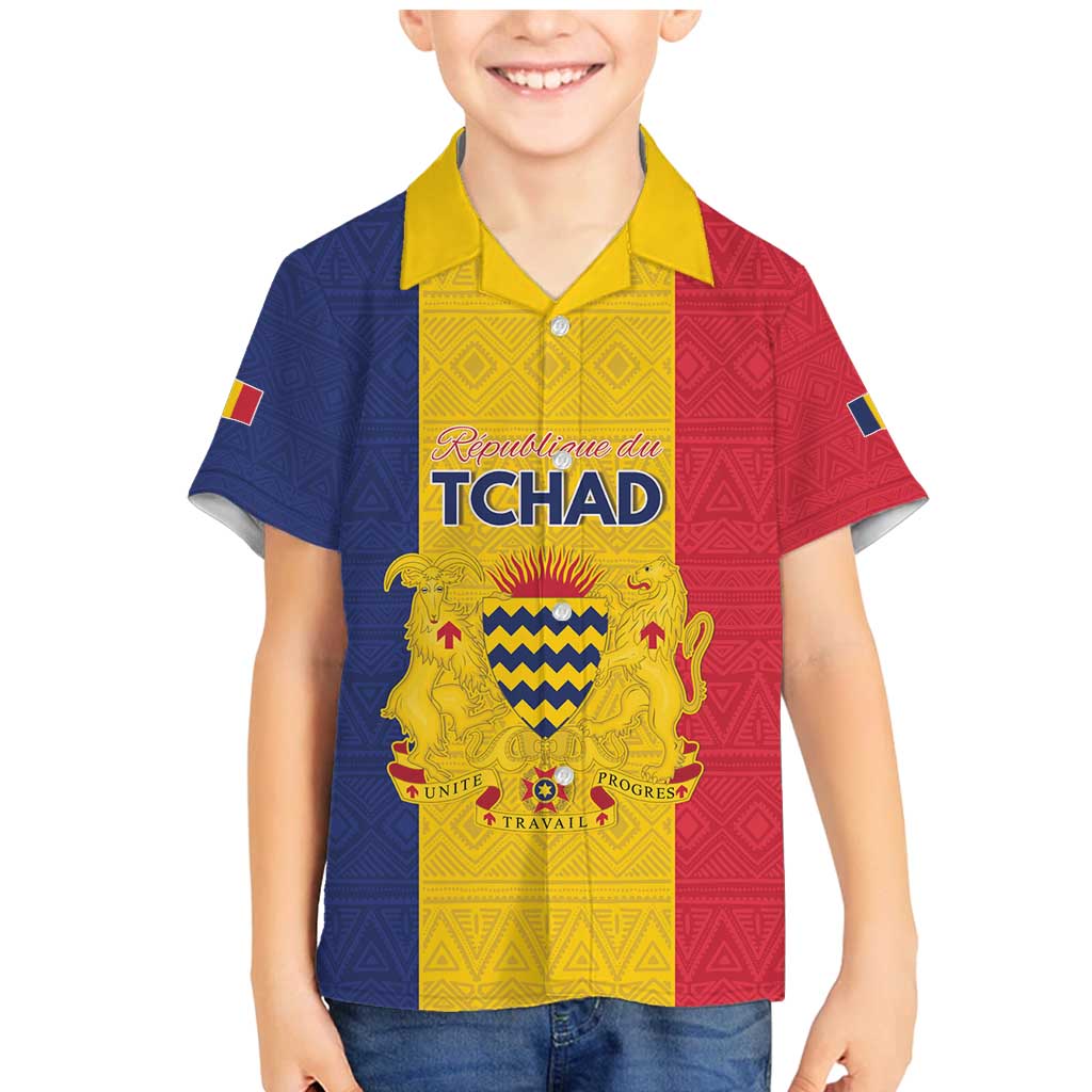 Personalized Chad Family Matching Mermaid Dress and Hawaiian Shirt Coat Of Arms - Flag Style - Wonder Print Shop