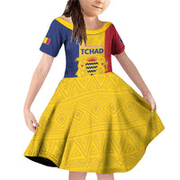 Personalized Chad Family Matching Off Shoulder Short Dress and Hawaiian Shirt Coat Of Arms - Flag Style - Wonder Print Shop