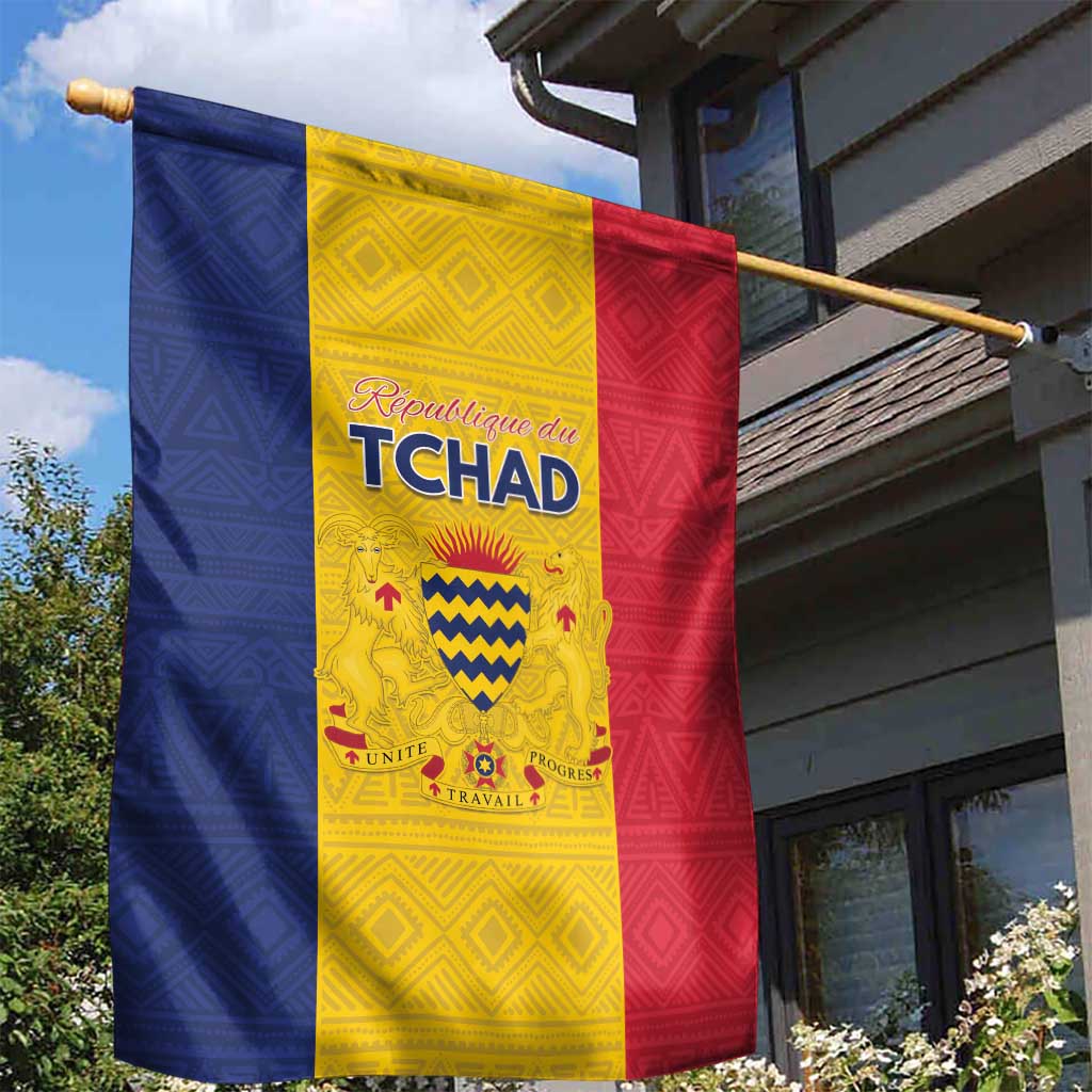 Chad Garden Flag Coat Of Arms - Flag Style - Wonder Print Shop