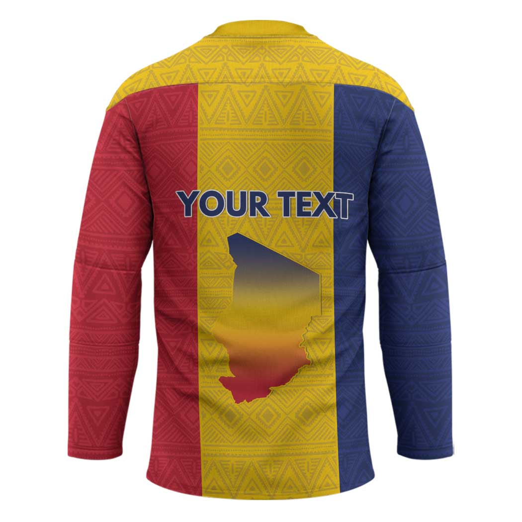 Personalized Chad Hockey Jersey Coat Of Arms - Flag Style - Wonder Print Shop