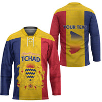 Personalized Chad Hockey Jersey Coat Of Arms - Flag Style - Wonder Print Shop