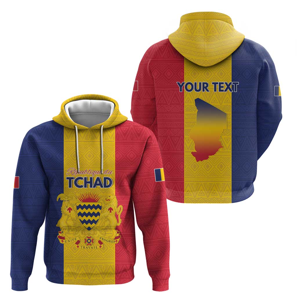 Personalized Chad Hoodie Coat Of Arms - Flag Style - Wonder Print Shop