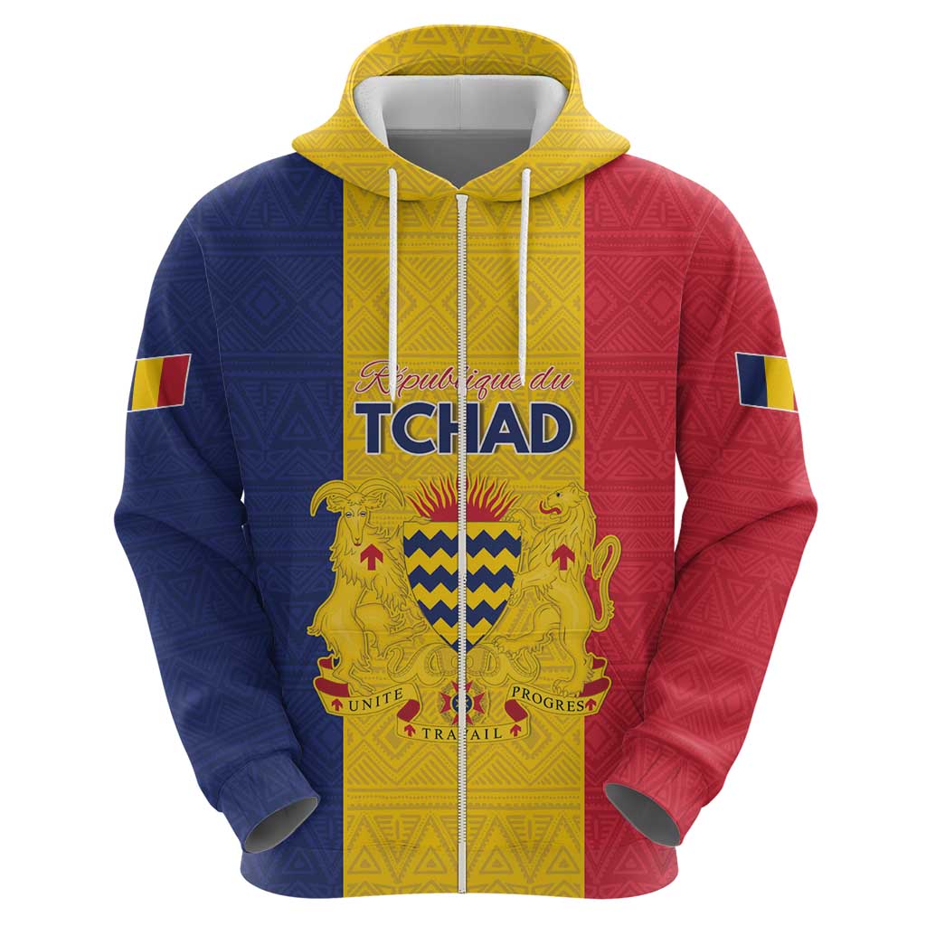 Personalized Chad Hoodie Coat Of Arms - Flag Style - Wonder Print Shop