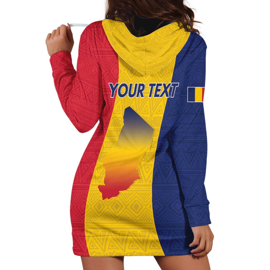 Personalized Chad Hoodie Dress Coat Of Arms - Flag Style - Wonder Print Shop