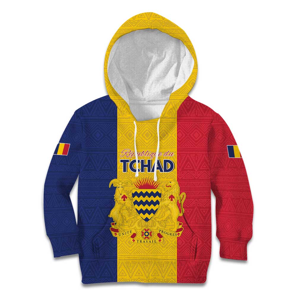 Personalized Chad Kid Hoodie Coat Of Arms - Flag Style - Wonder Print Shop