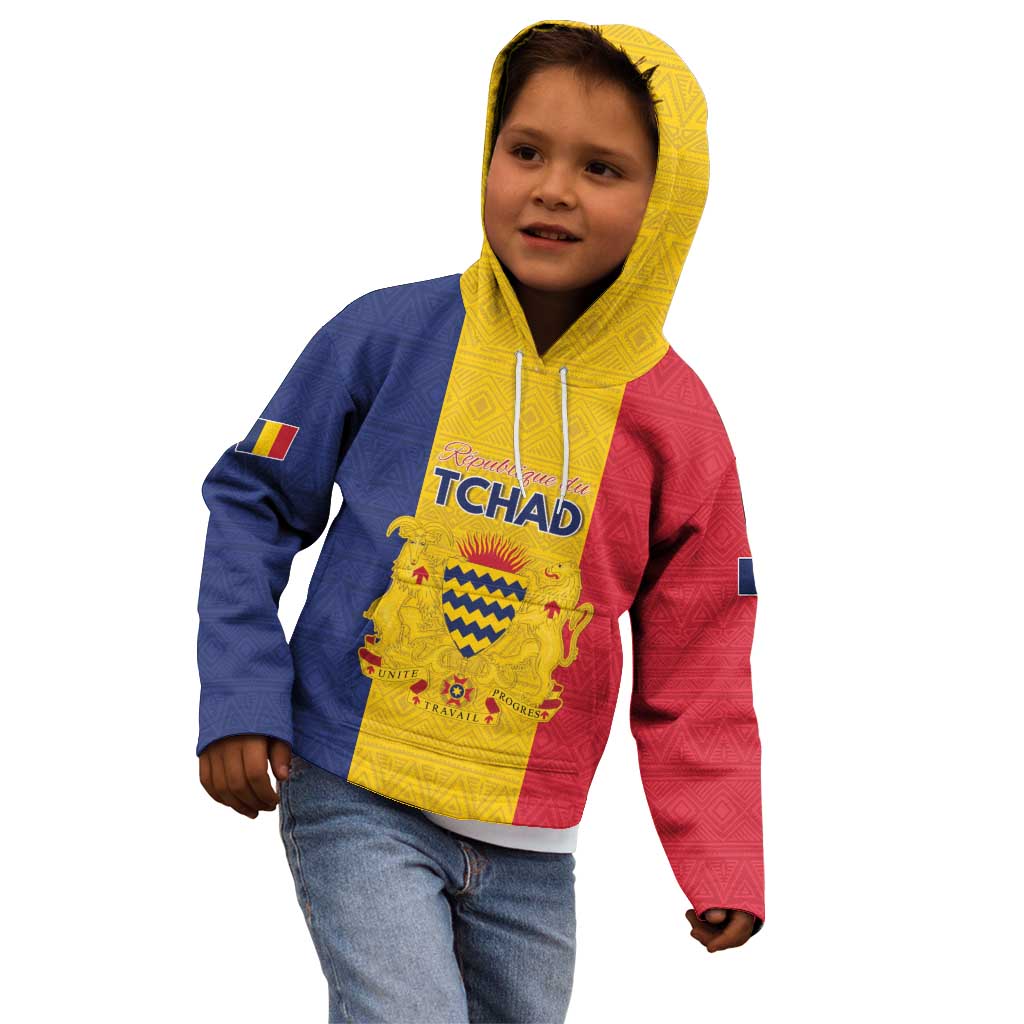 Personalized Chad Kid Hoodie Coat Of Arms - Flag Style - Wonder Print Shop