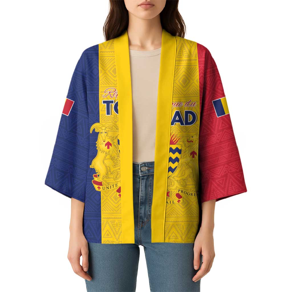 Personalized Chad Kimono Coat Of Arms - Flag Style - Wonder Print Shop
