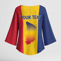 Personalized Chad Kimono Sleeve Blouse Coat Of Arms - Flag Style - Wonder Print Shop