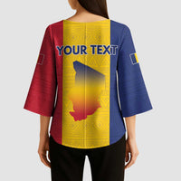 Personalized Chad Kimono Sleeve Blouse Coat Of Arms - Flag Style - Wonder Print Shop