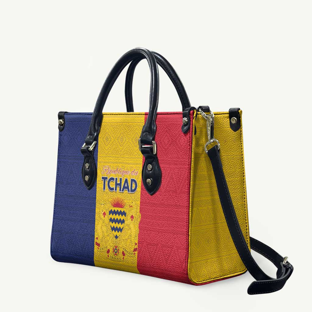 Chad Leather Bag Coat Of Arms - Flag Style - Wonder Print Shop