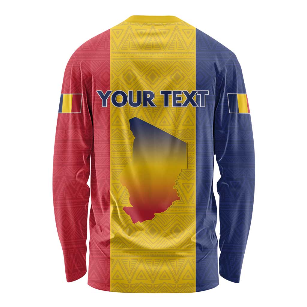 Personalized Chad Long Sleeve Shirt Coat Of Arms - Flag Style - Wonder Print Shop