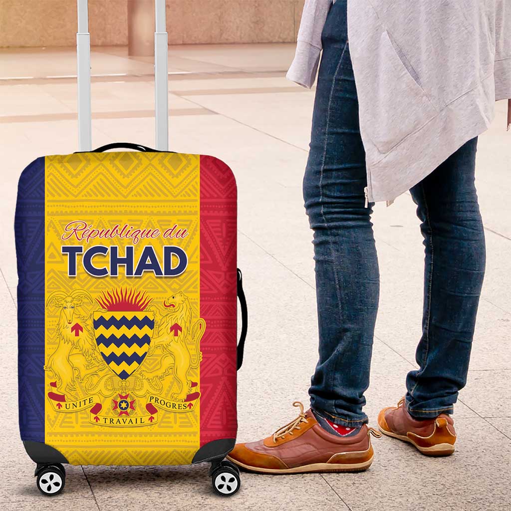 Chad Luggage Cover Coat Of Arms - Flag Style - Wonder Print Shop