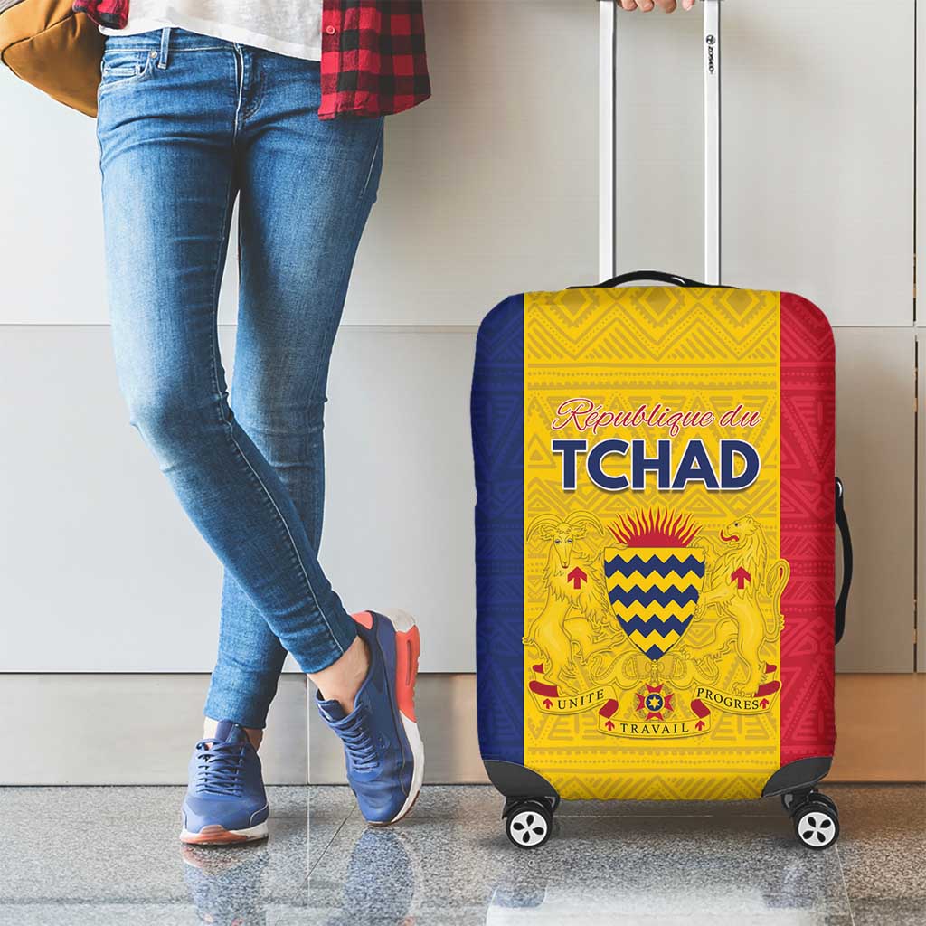 Chad Luggage Cover Coat Of Arms - Flag Style - Wonder Print Shop
