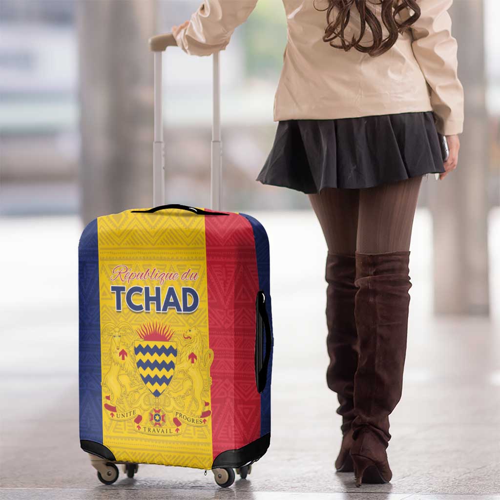 Chad Luggage Cover Coat Of Arms - Flag Style - Wonder Print Shop