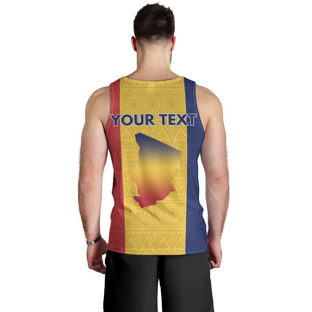 Personalized Chad Men Tank Top Coat Of Arms - Flag Style - Wonder Print Shop