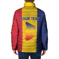 Personalized Chad Padded Jacket Coat Of Arms - Flag Style - Wonder Print Shop