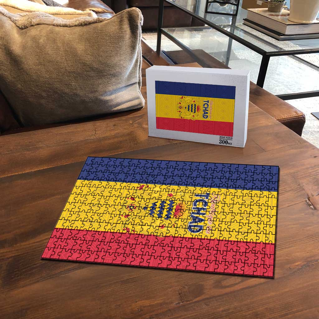 Chad Puzzle Coat Of Arms - Flag Style - Wonder Print Shop