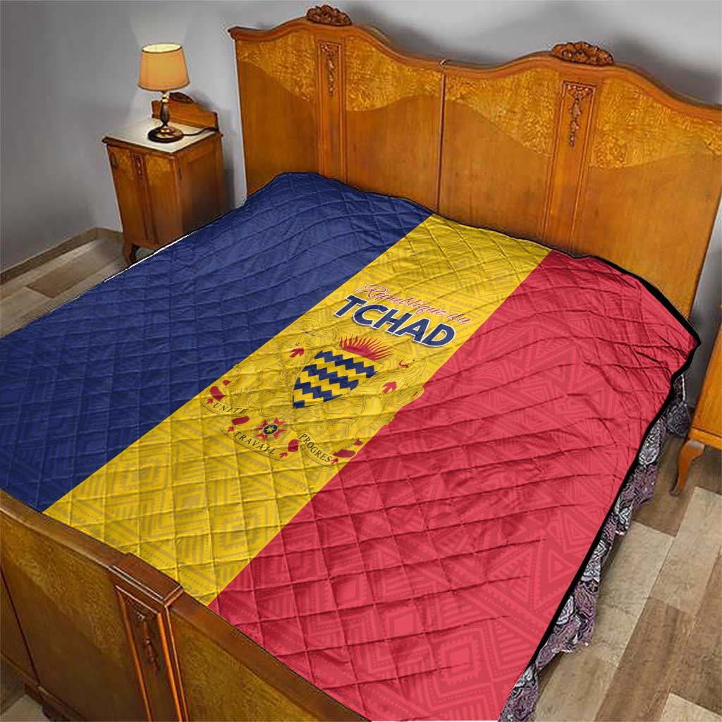 Chad Quilt Coat Of Arms - Flag Style - Wonder Print Shop