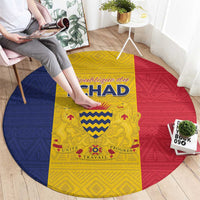 Chad Round Carpet Coat Of Arms - Flag Style - Wonder Print Shop