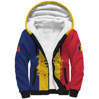 Personalized Chad Sherpa Hoodie Coat Of Arms - Flag Style - Wonder Print Shop