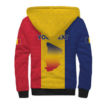 Personalized Chad Sherpa Hoodie Coat Of Arms - Flag Style - Wonder Print Shop