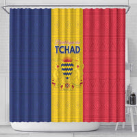 Chad Shower Curtain Coat Of Arms - Flag Style - Wonder Print Shop