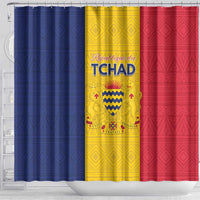 Chad Shower Curtain Coat Of Arms - Flag Style - Wonder Print Shop