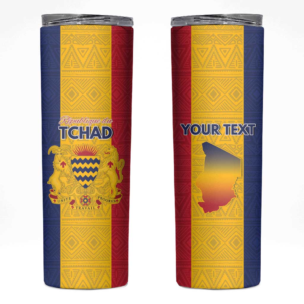 Personalized Chad Skinny Tumbler Coat Of Arms - Flag Style - Wonder Print Shop