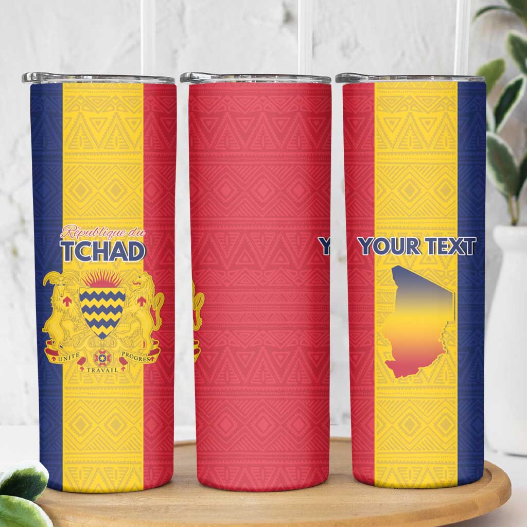 Personalized Chad Skinny Tumbler Coat Of Arms - Flag Style - Wonder Print Shop