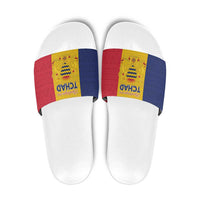Chad Slide Sandals Coat Of Arms - Flag Style - Wonder Print Shop