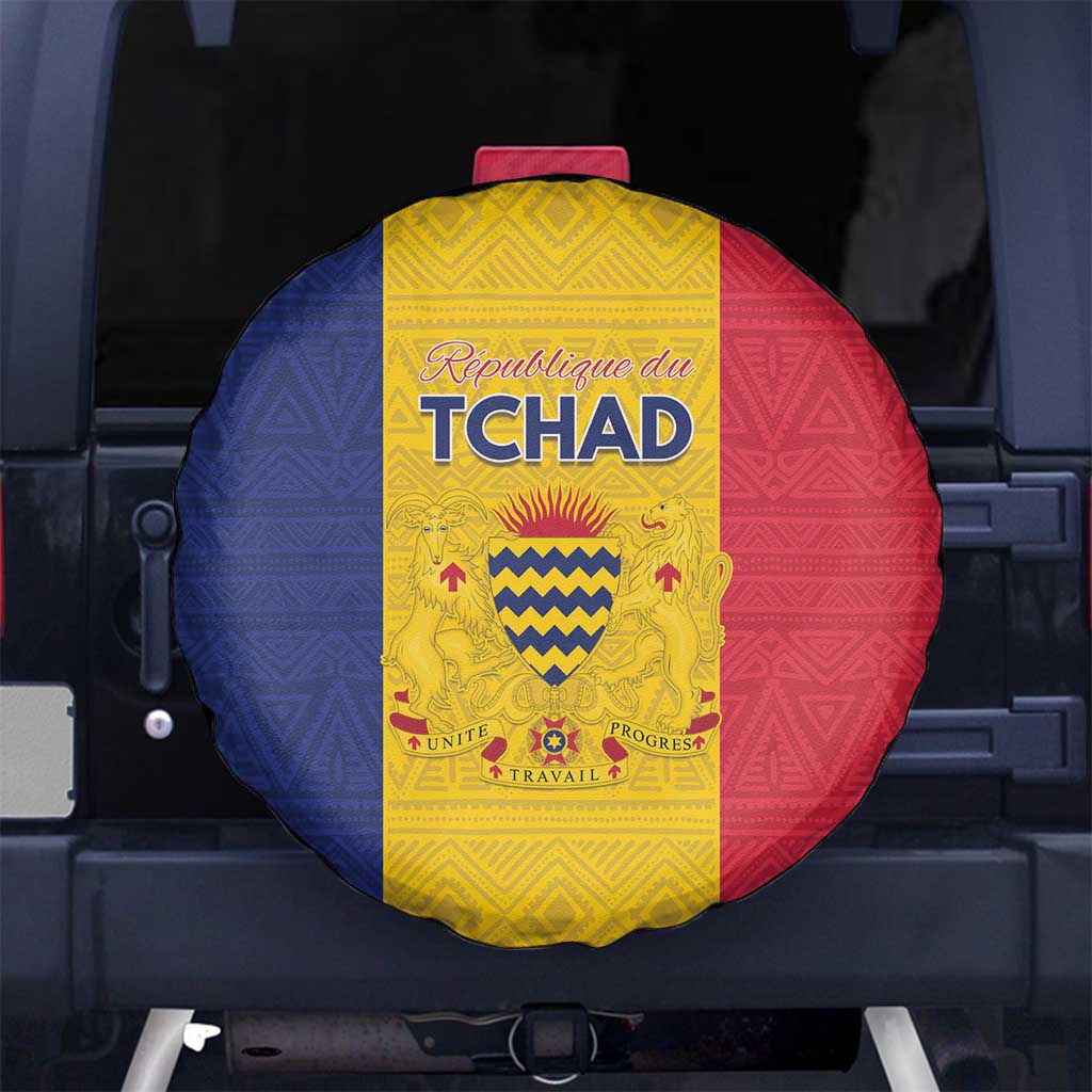 Chad Spare Tire Cover Coat Of Arms - Flag Style - Wonder Print Shop